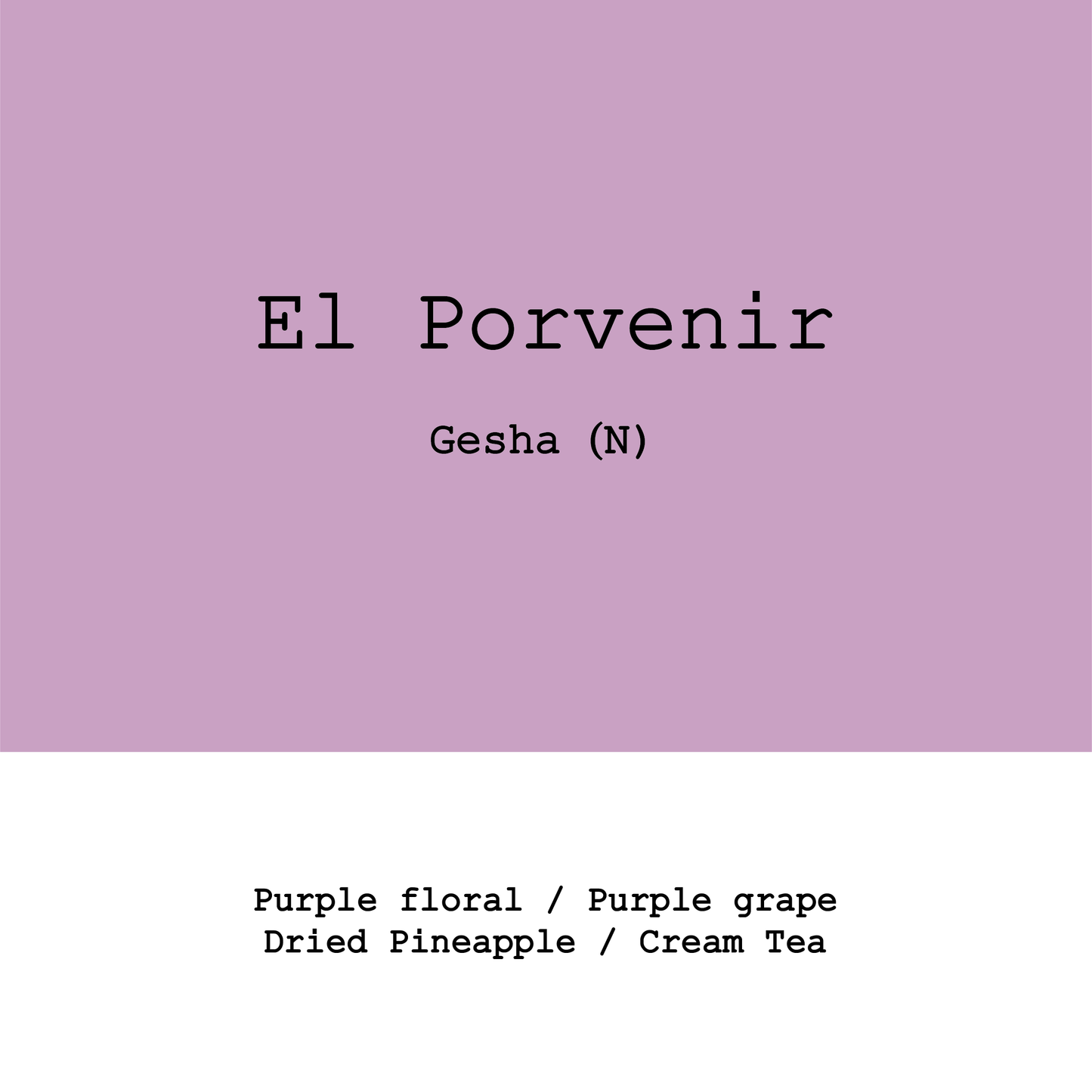 New Crop|Colombia El Porvenir Gesha Natural