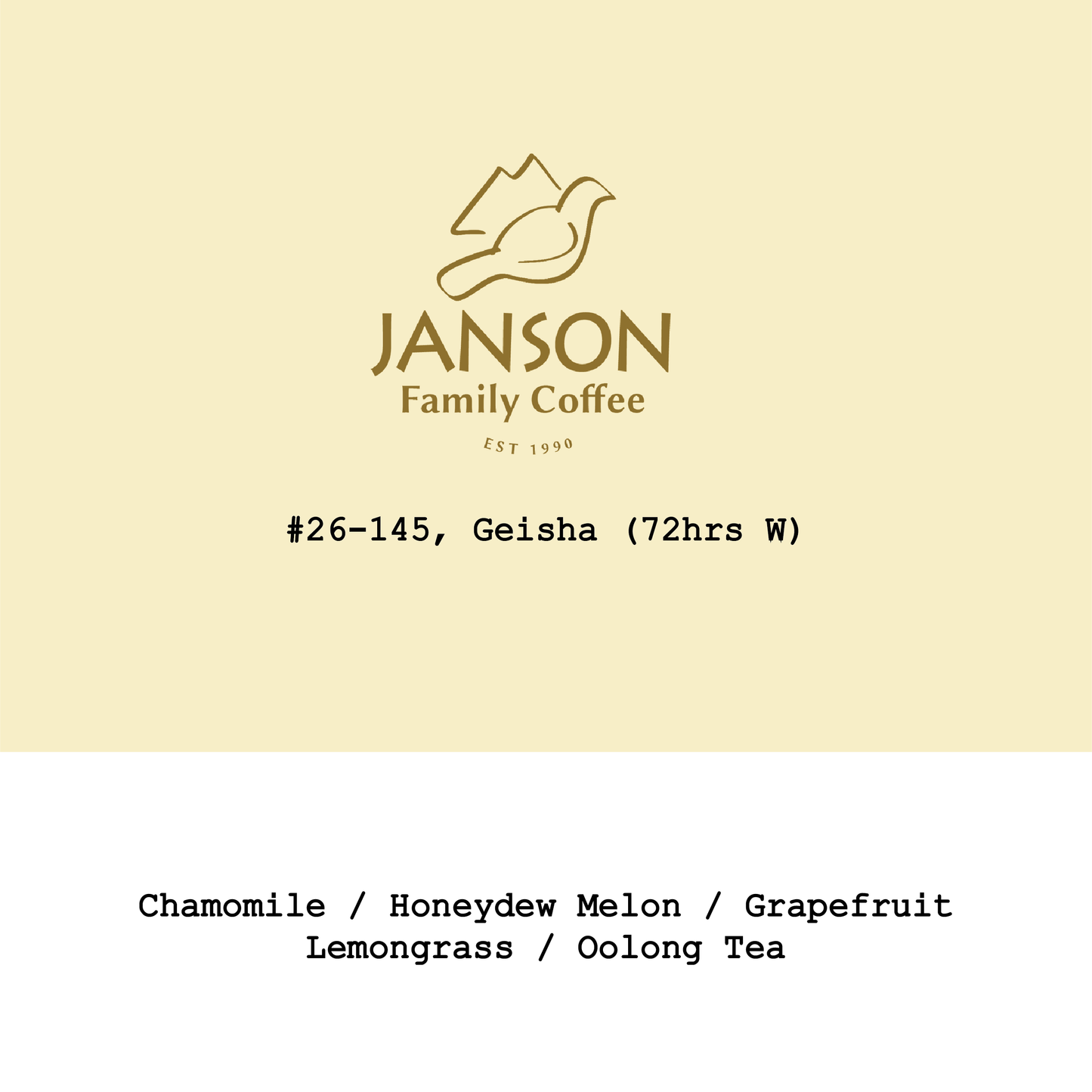 Panama Janson-Hacienda Las gunas Lot26-145 Geisha 72hrs Classic washed
