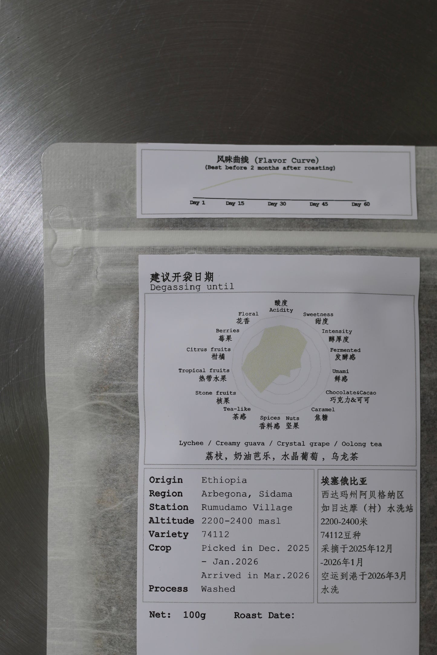 2026 New Crop Ethiopia Sidama Rumudamo 74112 Washed