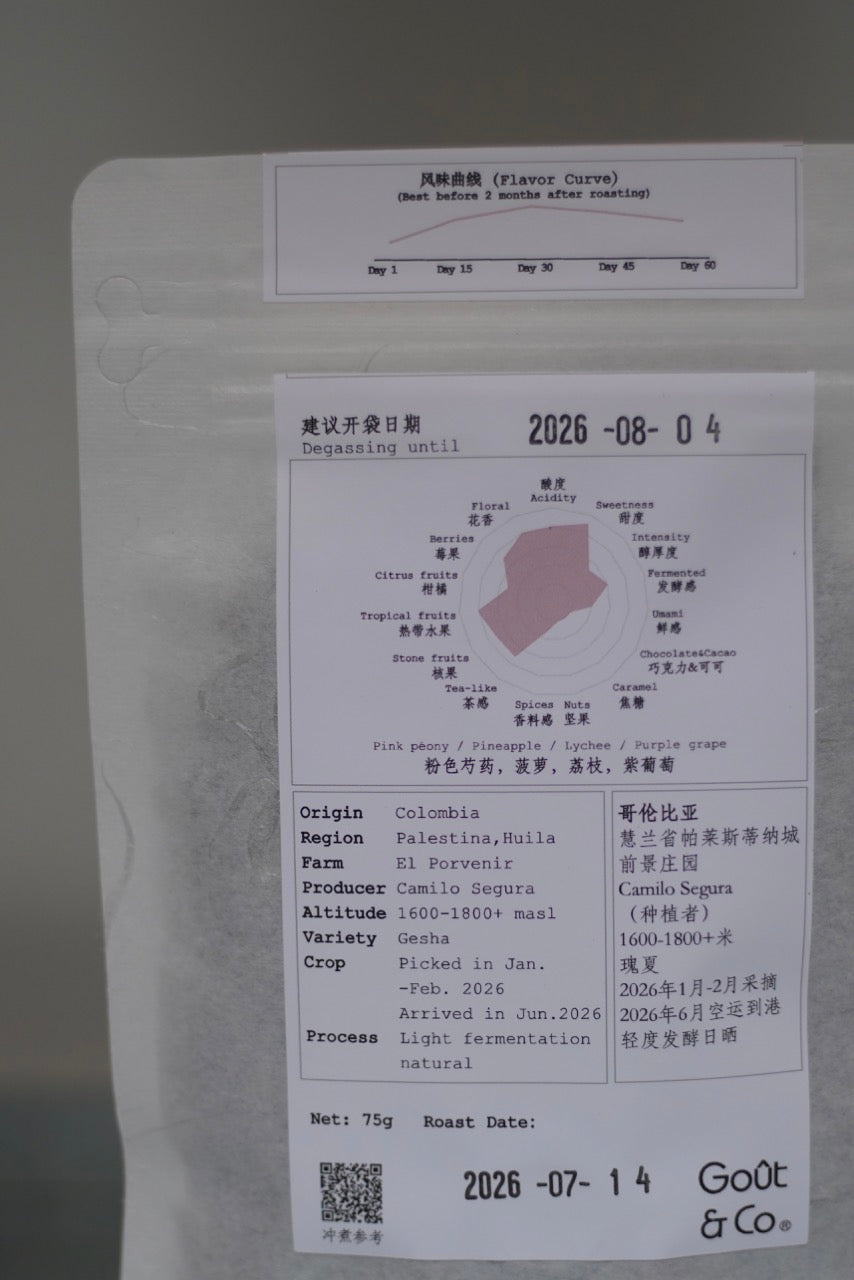 Colombia El Porvenir Geisha Light fermentation natural