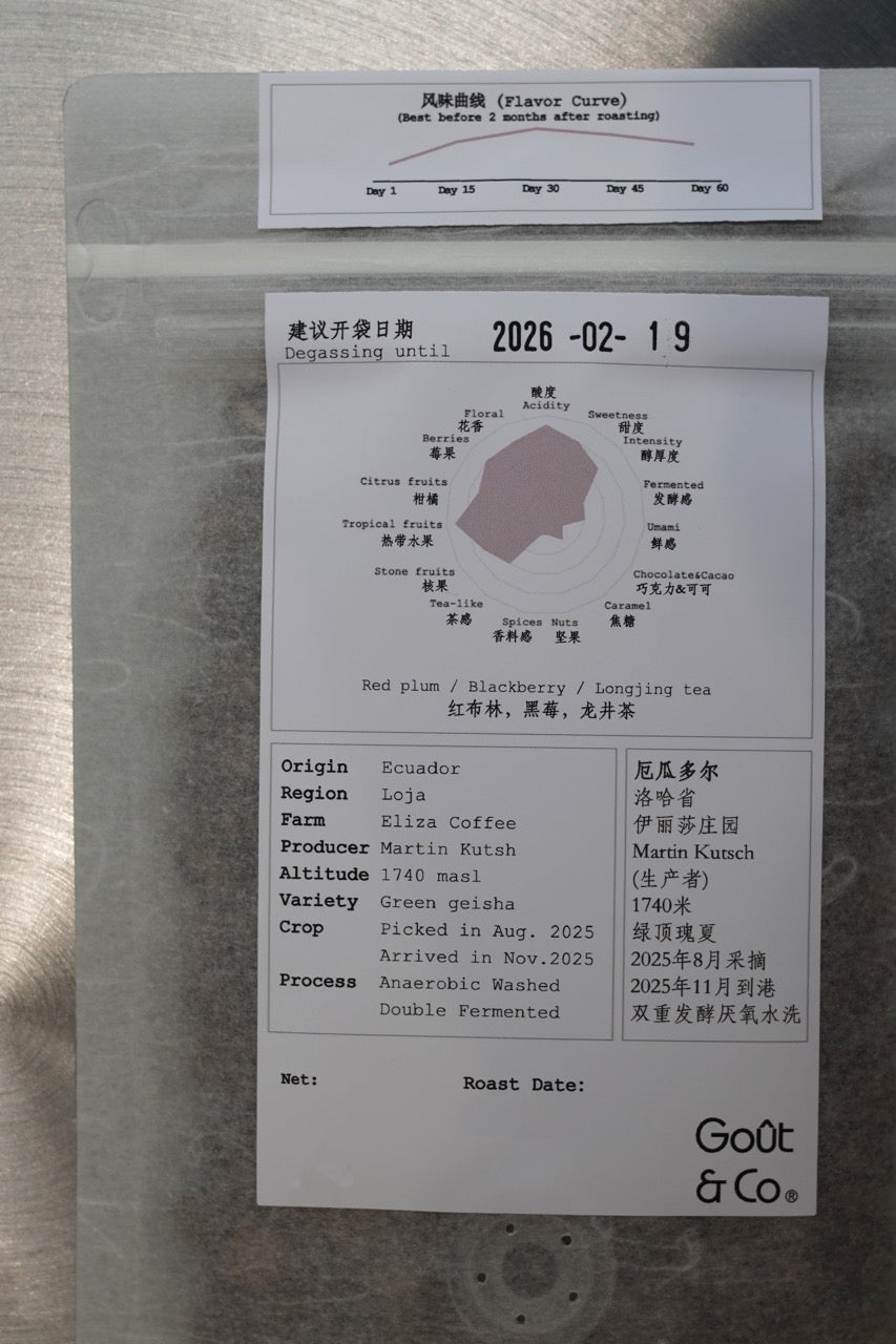 Ecuador Eliza Geisha Anaerobic Washed Double Fermented