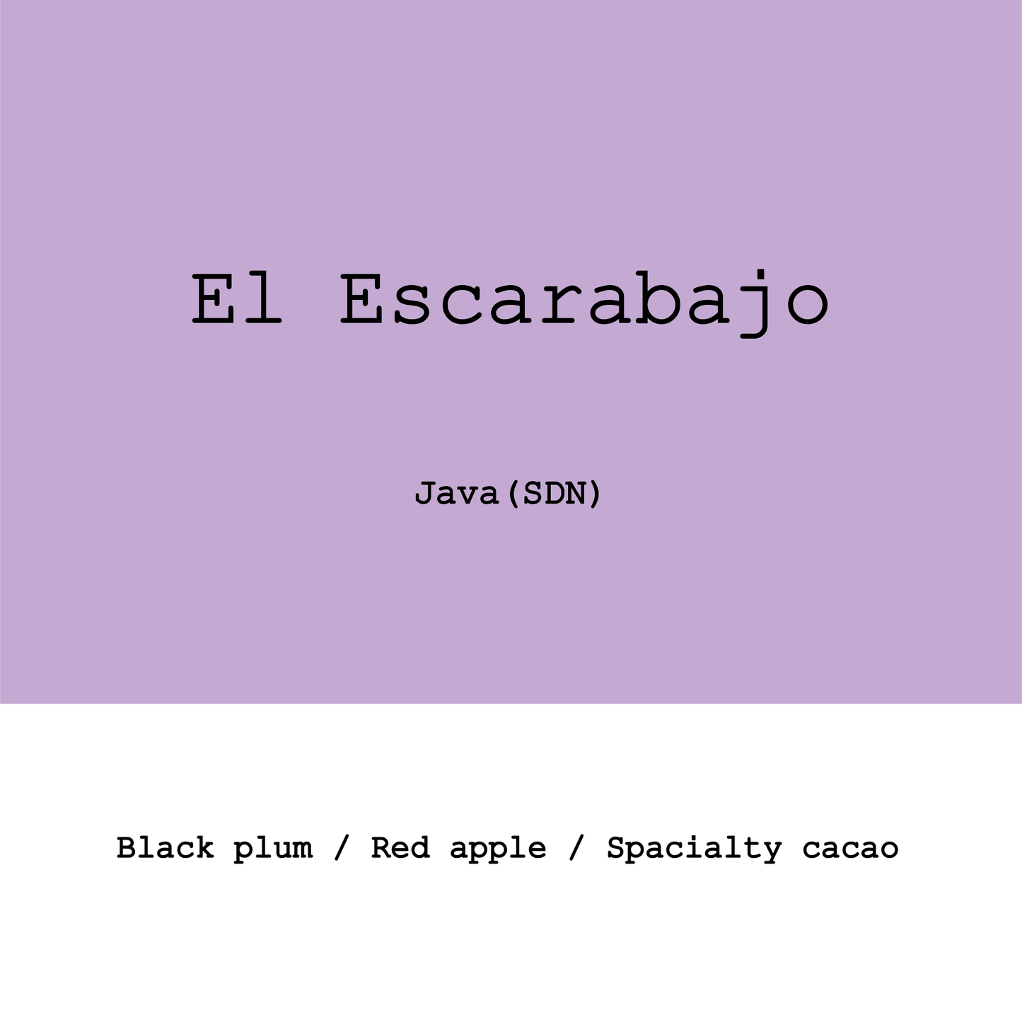 2026 New Crop Colombia El Escarabajo Java 120h Slow dry natural