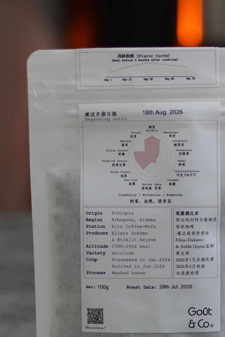 Ethiopia Elto Coffee-Mofa Heirloom Washed honey