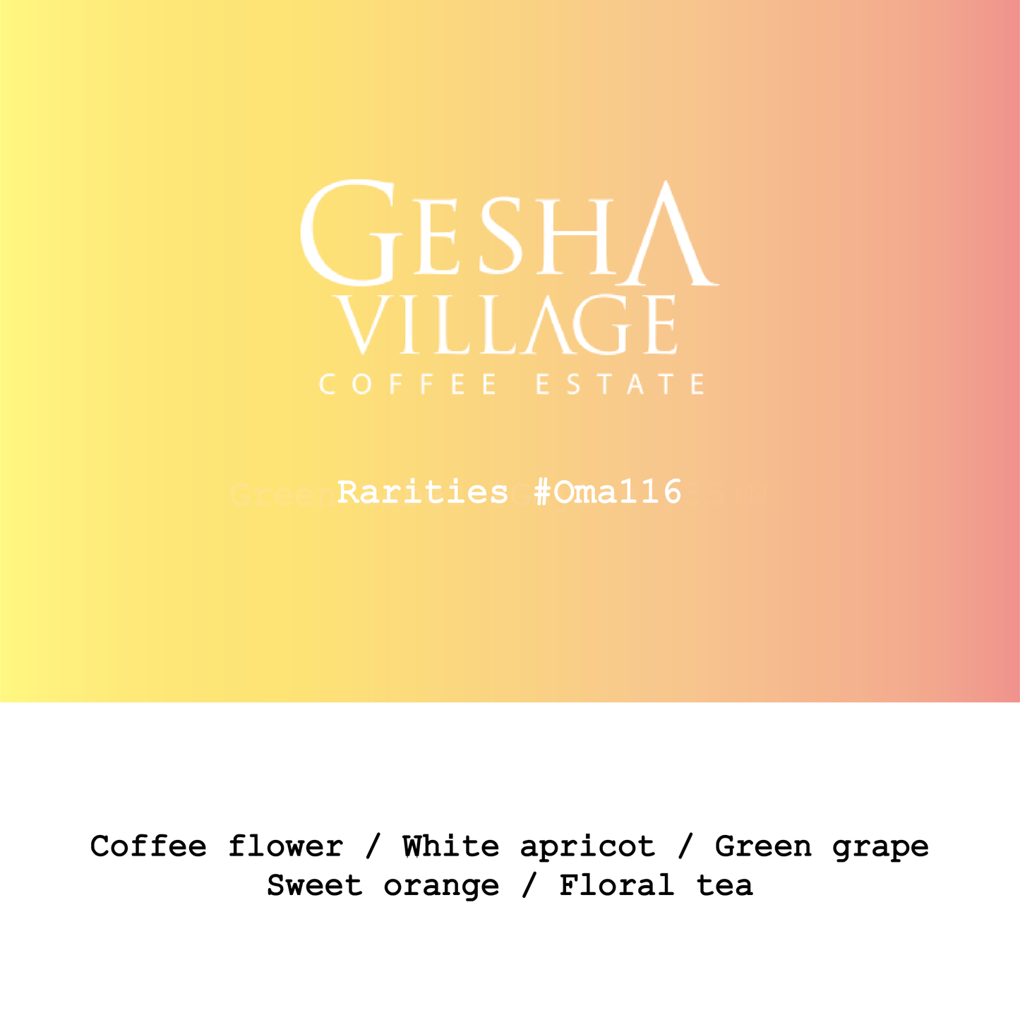 2026 New Crop Ethiopia Gesha Village Rarities#Oma116 Gesha1931 Honey