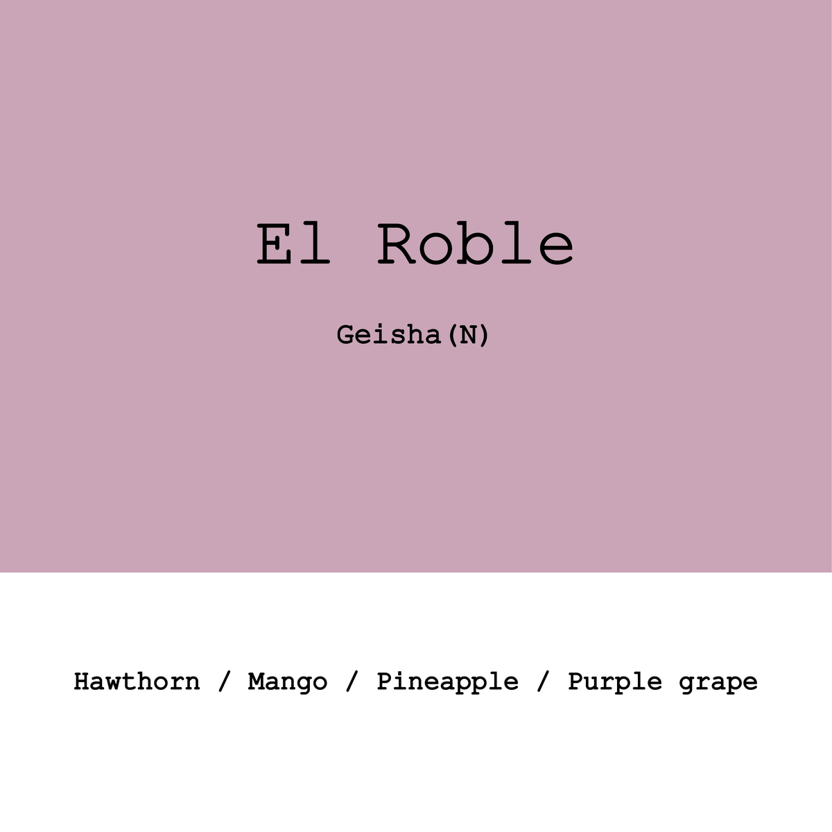 Colombia El Roble Geisha Natural